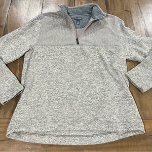 Van Heusen Flex Men’s Fleece Quarter Zip Pullover, Size Medium, Beige